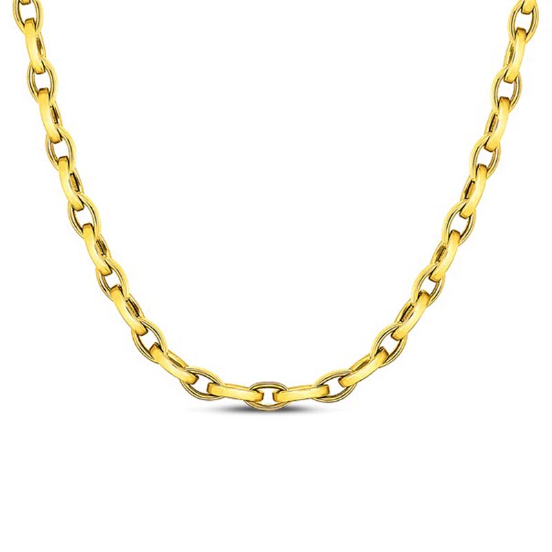 Classic Gold Yellow Gold Paperclip Link Chain Necklace